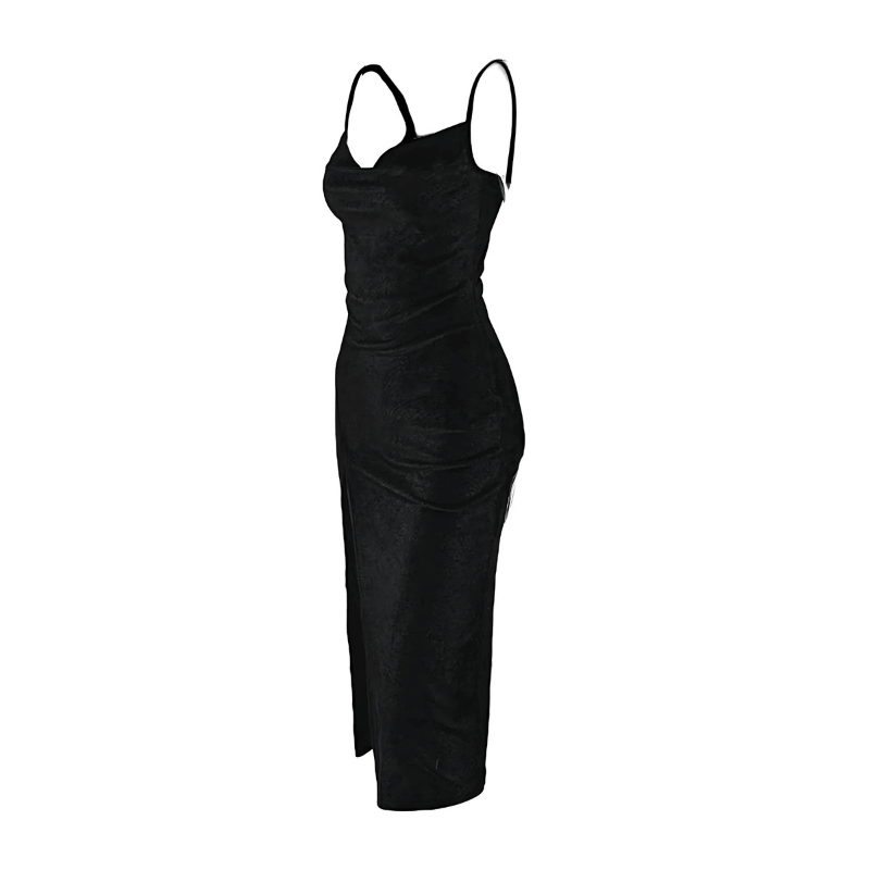 Emmeline | Women's Velvet Sleeveless Slit Maxi Dress