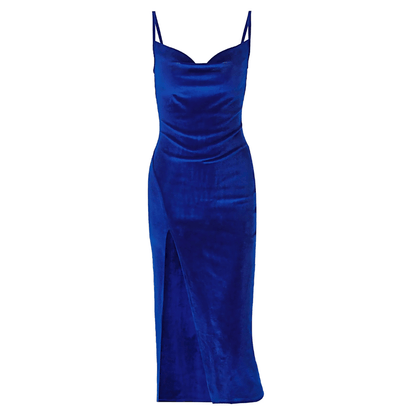 Emmeline | Women's Velvet Sleeveless Slit Maxi Dress