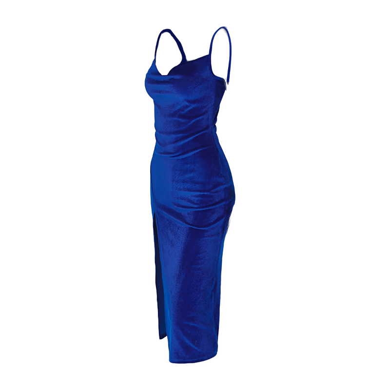 Emmeline | Women's Velvet Sleeveless Slit Maxi Dress