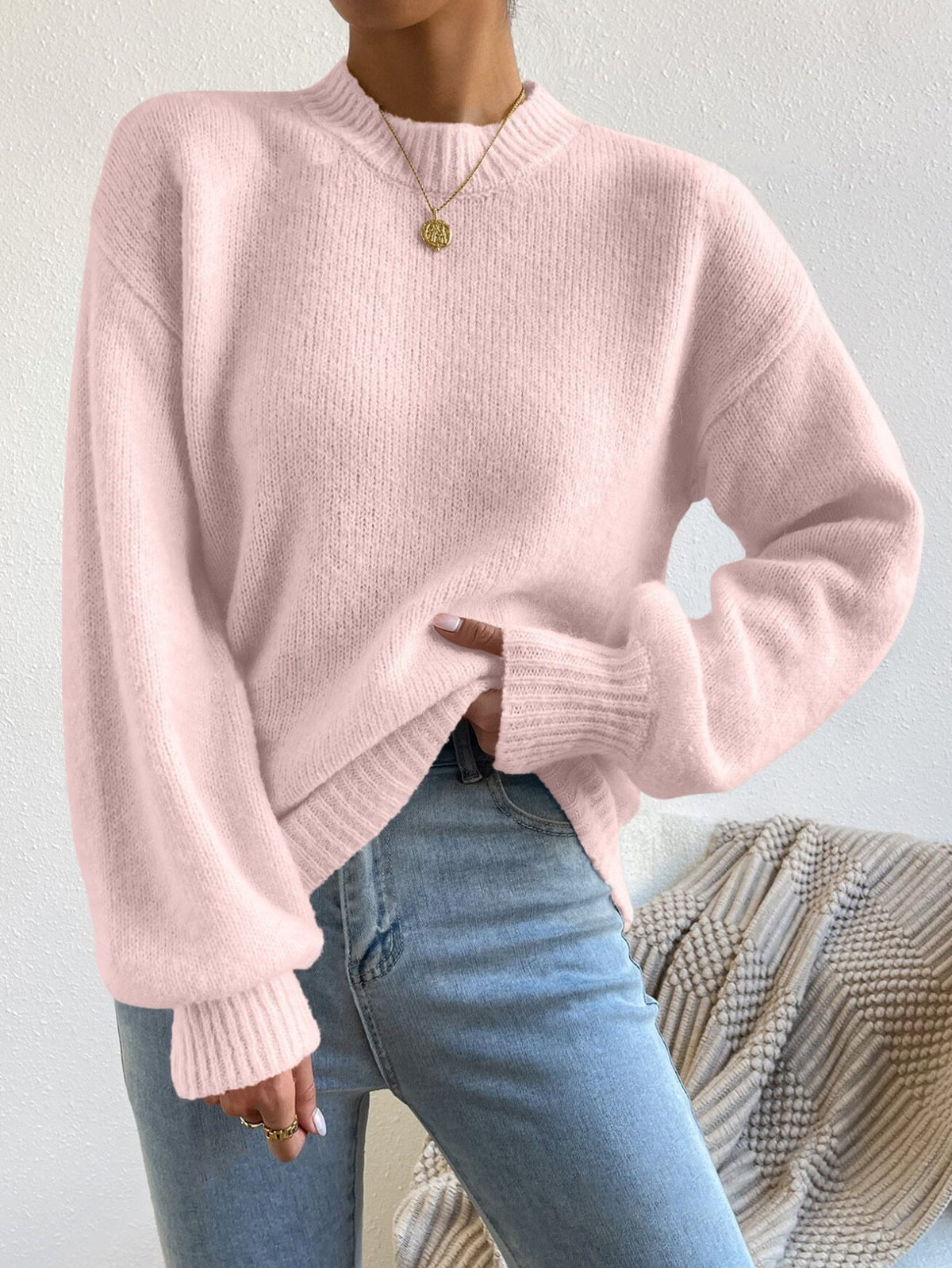 Etta | Women's Ribbed Knit Cropped Crew Neck Sweater