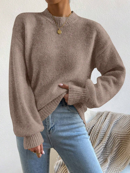 Etta | Women's Ribbed Knit Cropped Crew Neck Sweater