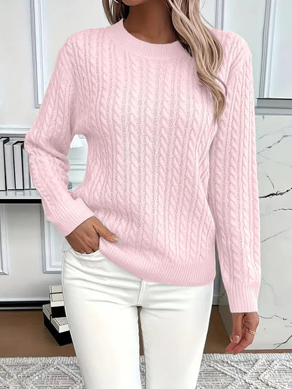 Evelyn | Women's Chunky Cable Knit Long Sleeve Sweater