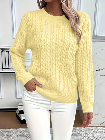 Evelyn | Women's Chunky Cable Knit Long Sleeve Sweater