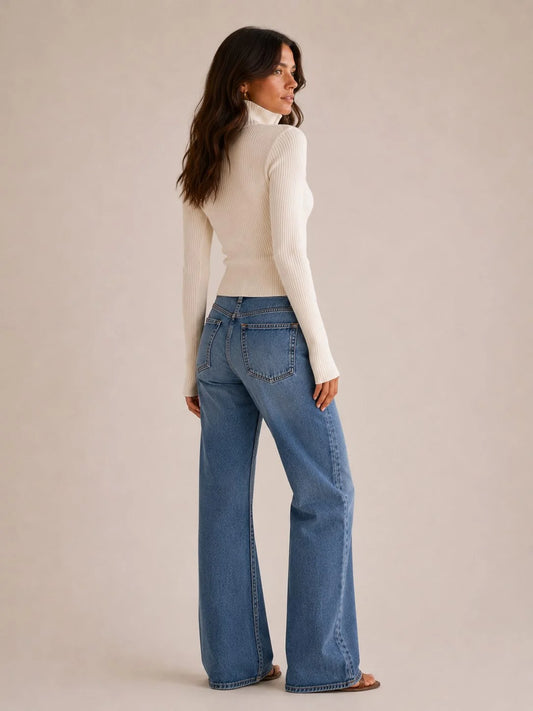 Fiona | Women's Ribbed Knit Zip-Up Cropped Cardigan