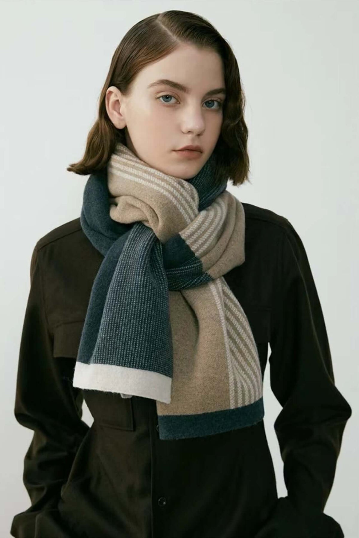 Florence | Women's Soft Knit Striped Winter Scarf