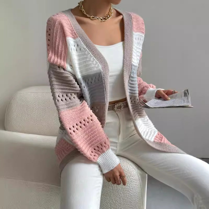 Freya | Women's Striped Open Front Cardigan Sweater