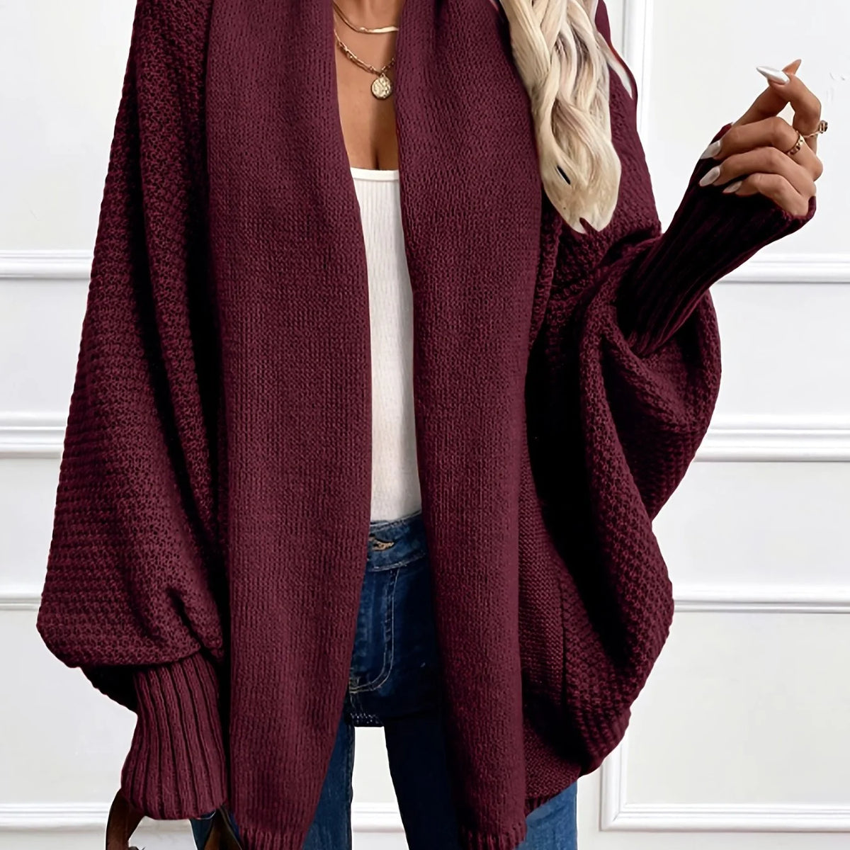 Harlow | Women's Knit Open-Front Oversized Cardigan