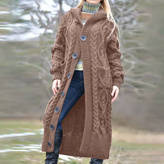 Harlow | Women's Knit Oversized Button-Down Hooded Cardigan