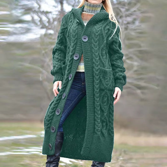 Harlow | Women's Knit Oversized Button-Down Hooded Cardigan