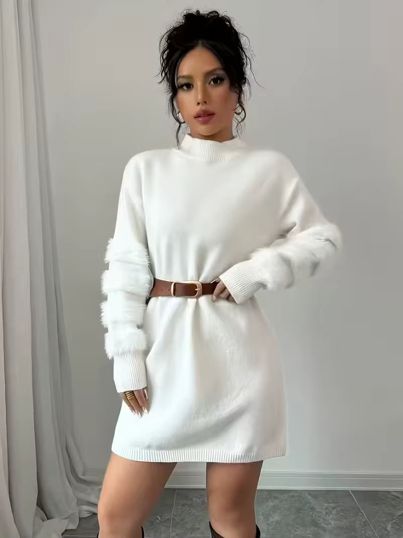 Harlow | Women's Knit Stand-Collar Loose-Fit Casual Dress
