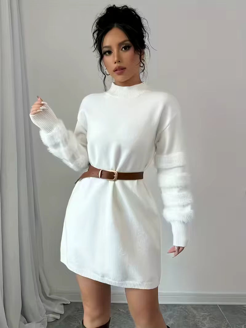 Harlow | Women's Knit Stand-Collar Loose-Fit Casual Dress