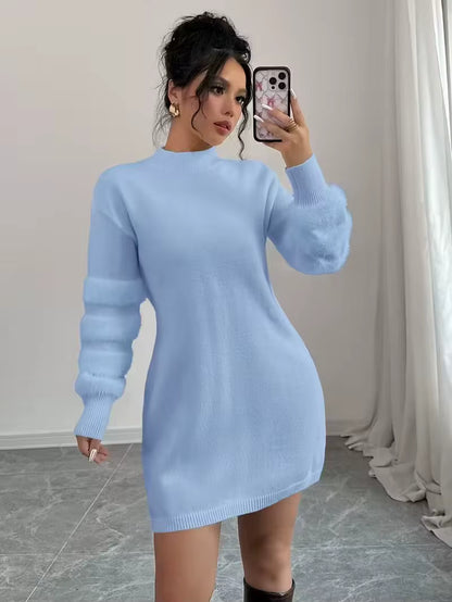 Harlow | Women's Knit Stand-Collar Loose-Fit Casual Dress