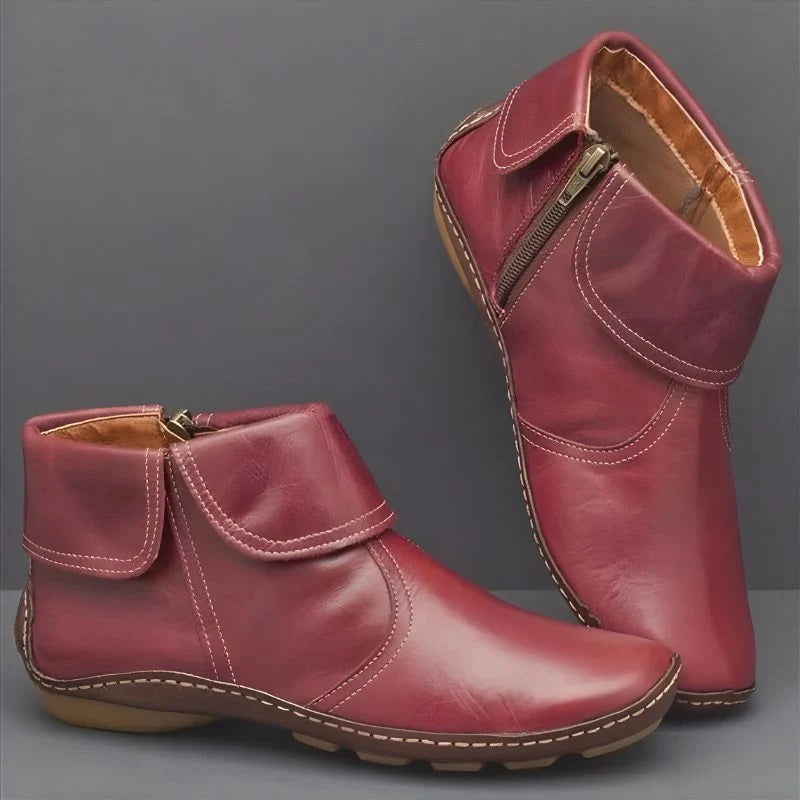 Harlow | Women's Leather Ankle Boots with Side Zip