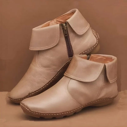 Harlow | Women's Leather Ankle Boots with Side Zip