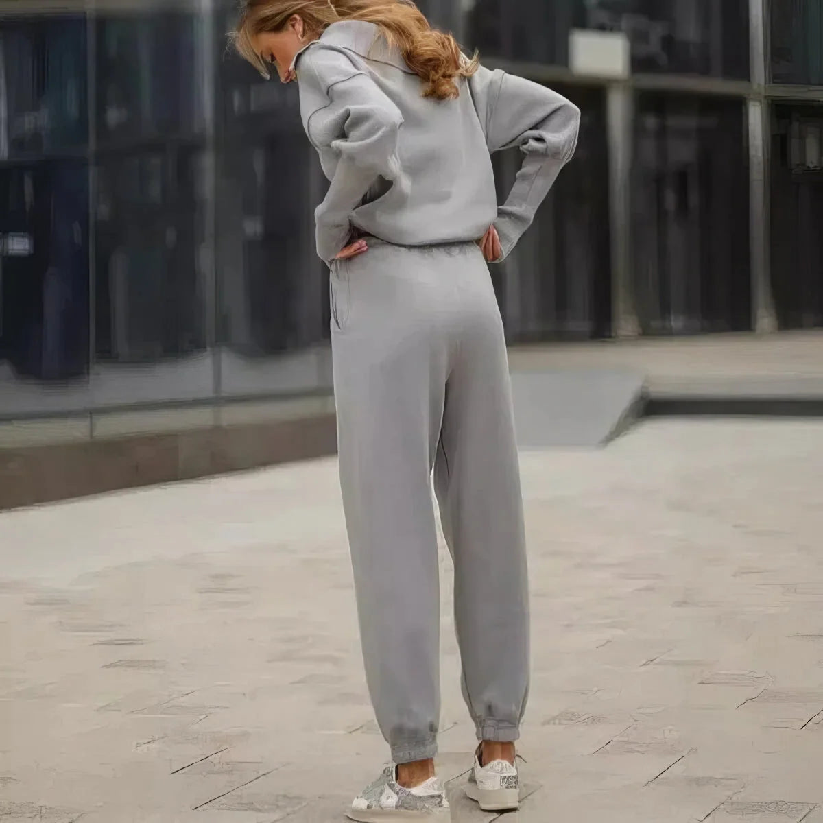 Harlow | Women's Ribbed Knit Half-Zip Loungewear Set