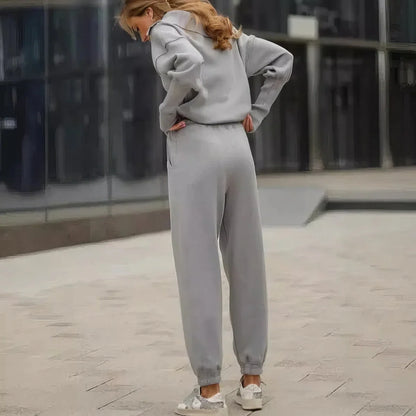 Harlow | Women's Ribbed Knit Half-Zip Loungewear Set