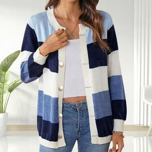 Harlow | Women's Striped Open-Front Cardigan