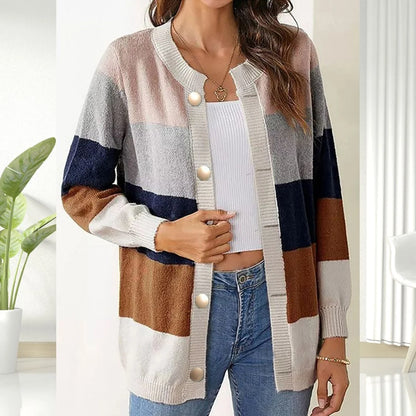 Harlow | Women's Striped Open-Front Cardigan