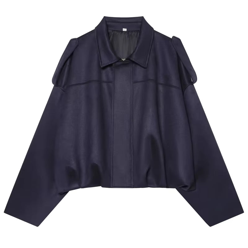 Harlow | Women's Suede Oversized Cropped Bomber Jacket
