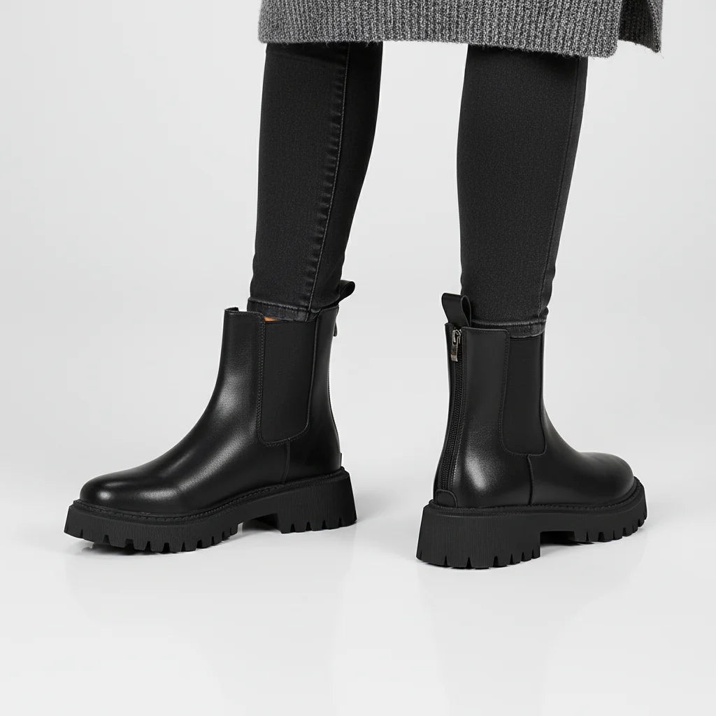 Harper | Round Toe Back-Zip Chelsea Boots for Women
