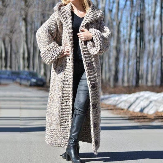 Hazel | Women's Hooded Oversized Knit Cardigan Sweater