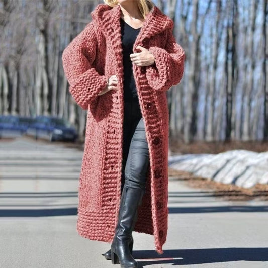 Hazel | Women's Hooded Oversized Knit Cardigan Sweater