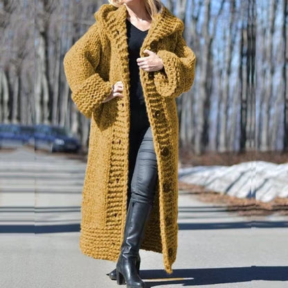 Hazel | Women's Hooded Oversized Knit Cardigan Sweater