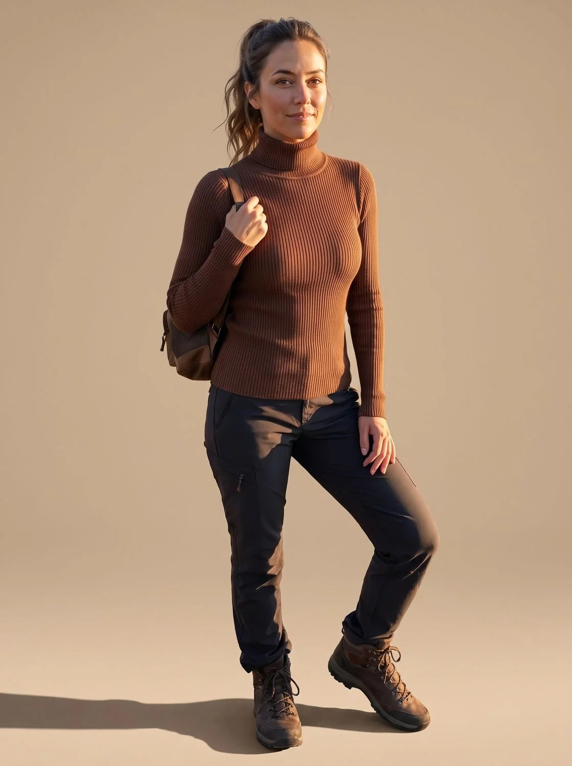 Hazel | Women's Knit Long Sleeve Turtleneck Sweater