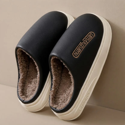 Hazel | Women's Sherpa Embroidered Platform Clog Slippers