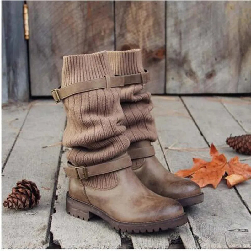 Hazel | Women's Warm Knit Slouch Boots