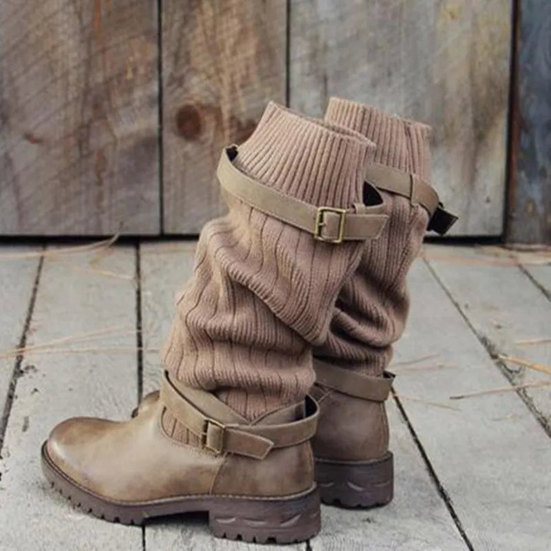 Hazel | Women's Warm Knit Slouch Boots