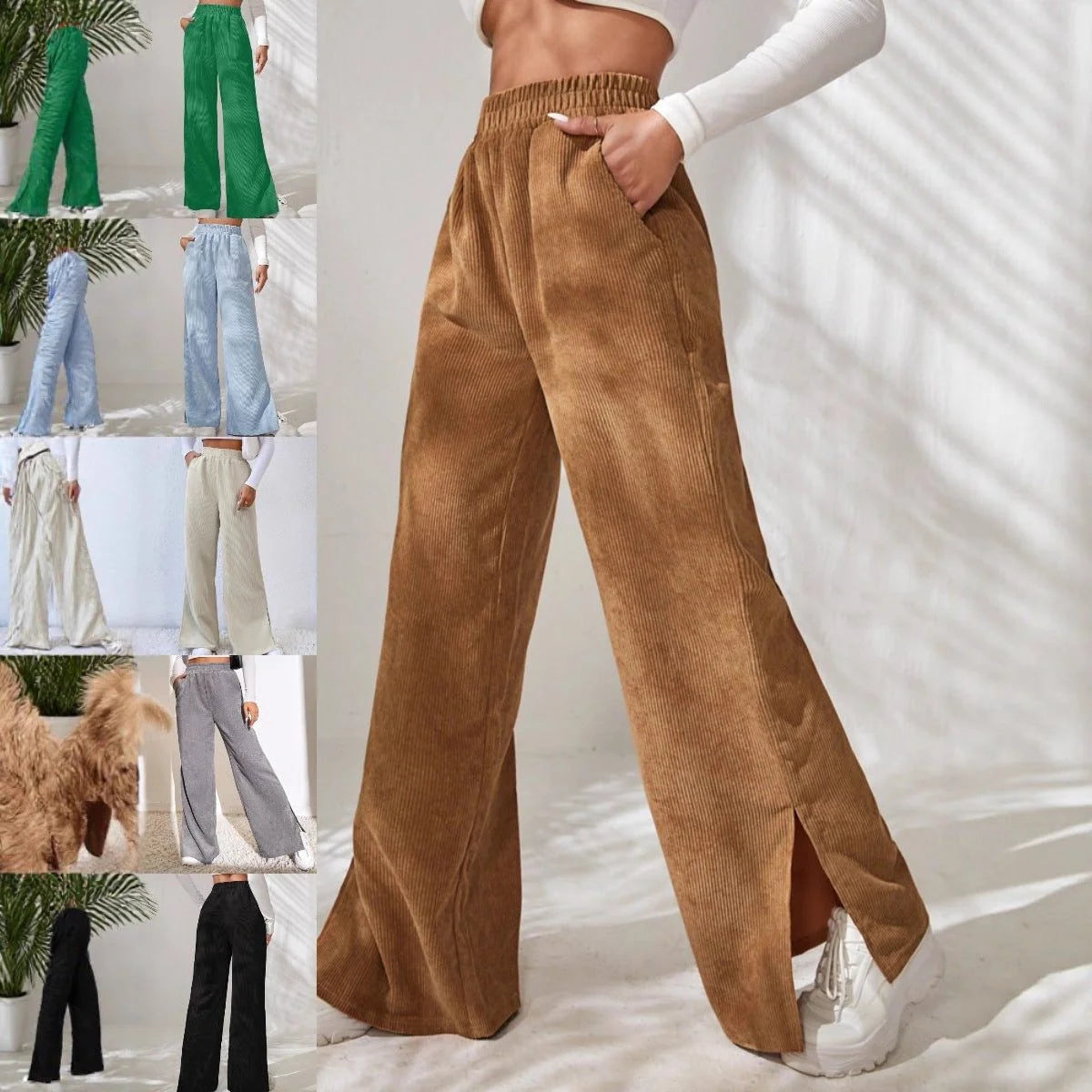 Ivy | Women's Corduroy High-Waist Wide-Leg Pants