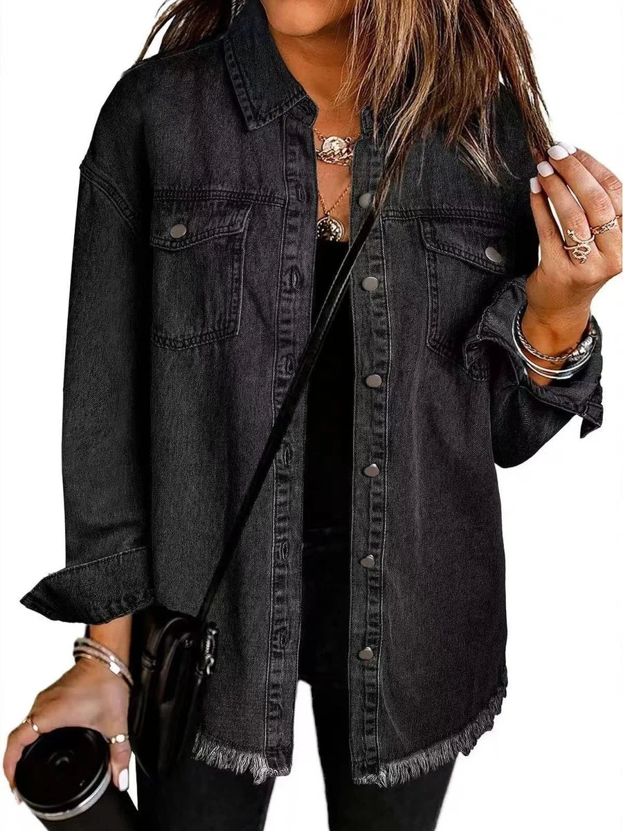 Ivy | Women's Denim Oversized Long Sleeve Jacket