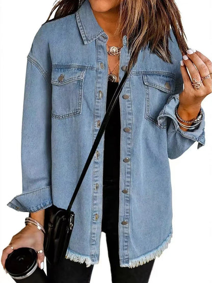 Ivy | Women's Denim Oversized Long Sleeve Jacket
