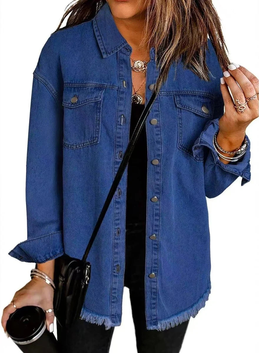 Ivy | Women's Denim Oversized Long Sleeve Jacket