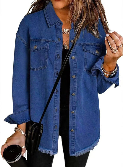 Ivy | Women's Denim Oversized Long Sleeve Jacket