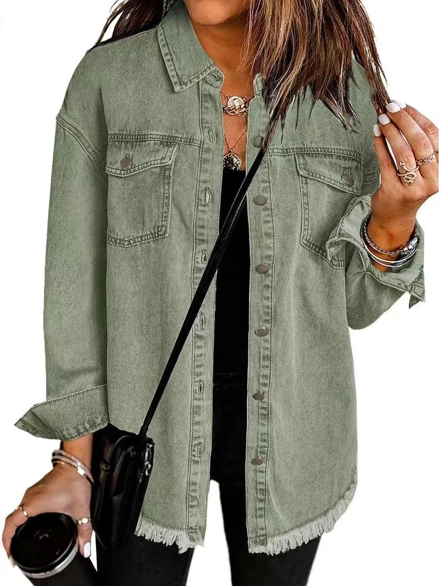 Ivy | Women's Denim Oversized Long Sleeve Jacket