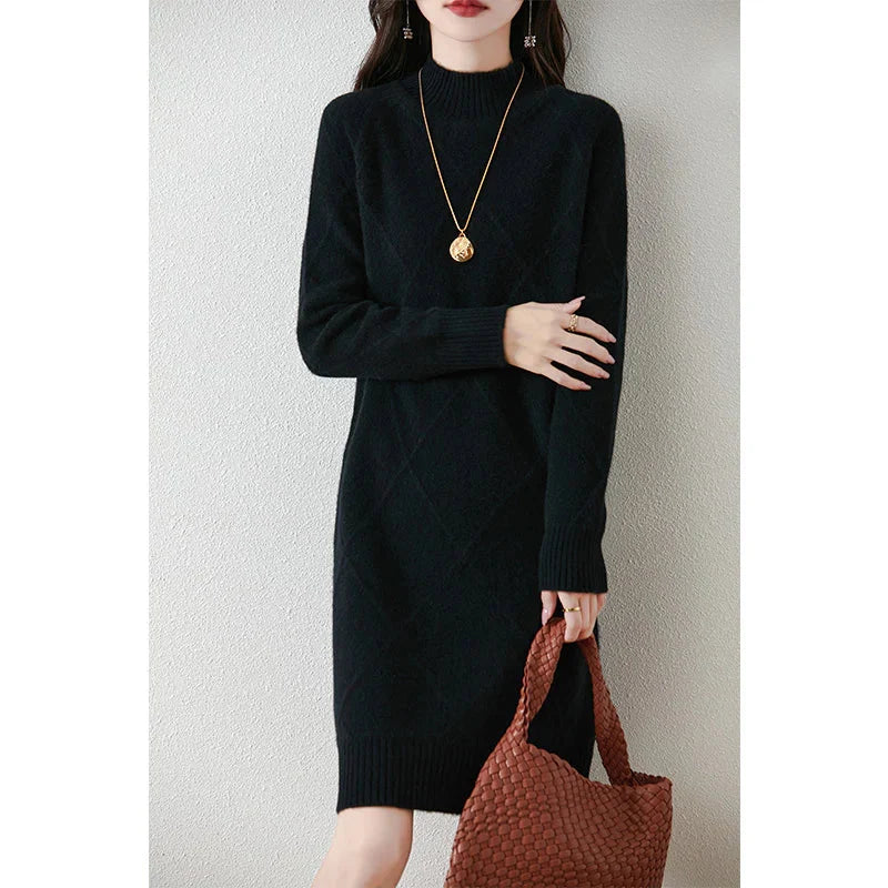 Ivy | Women's Knit Long Sleeve Sweater Dress