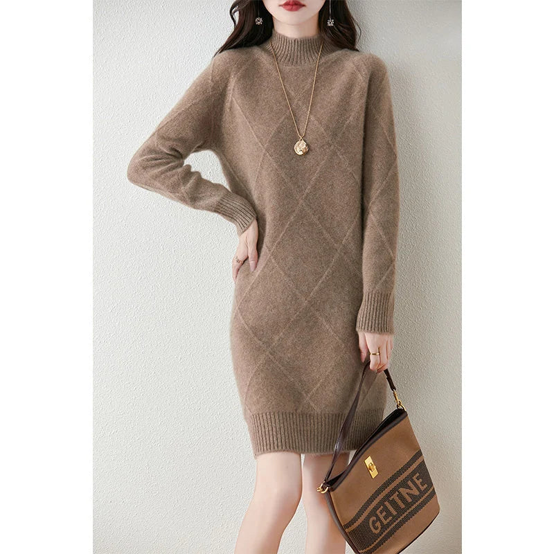 Ivy | Women's Knit Long Sleeve Sweater Dress