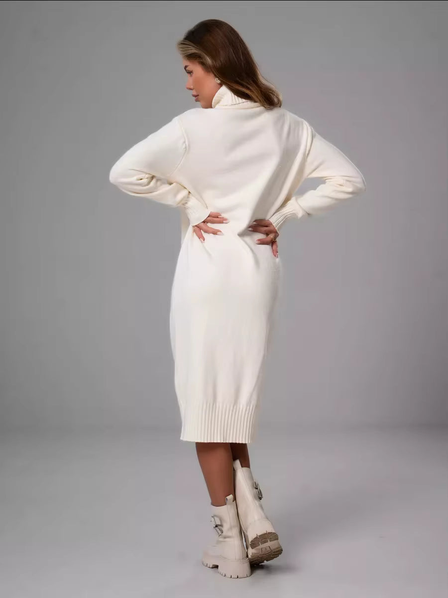 Ivy | Women's Knit Turtleneck Winter Sweater Dress