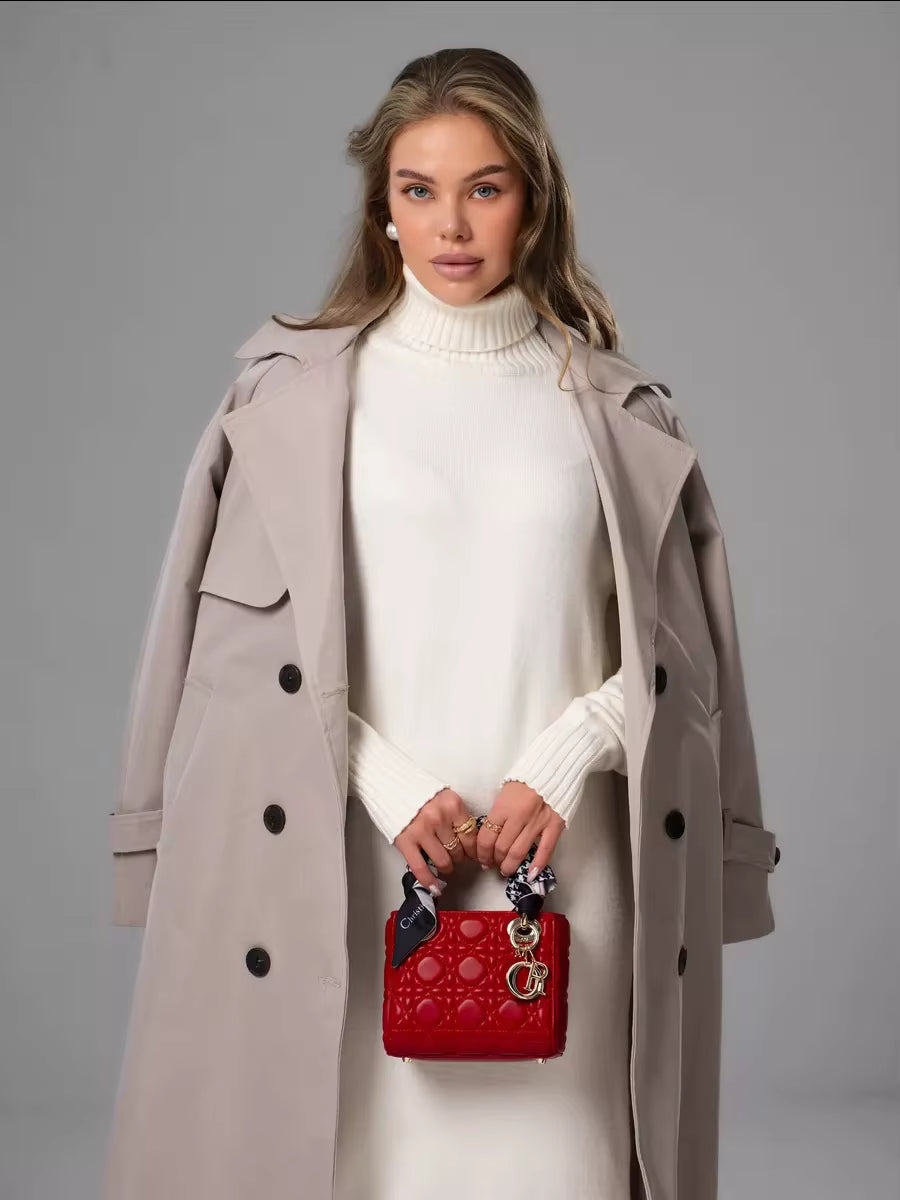 Ivy | Women's Knit Turtleneck Winter Sweater Dress
