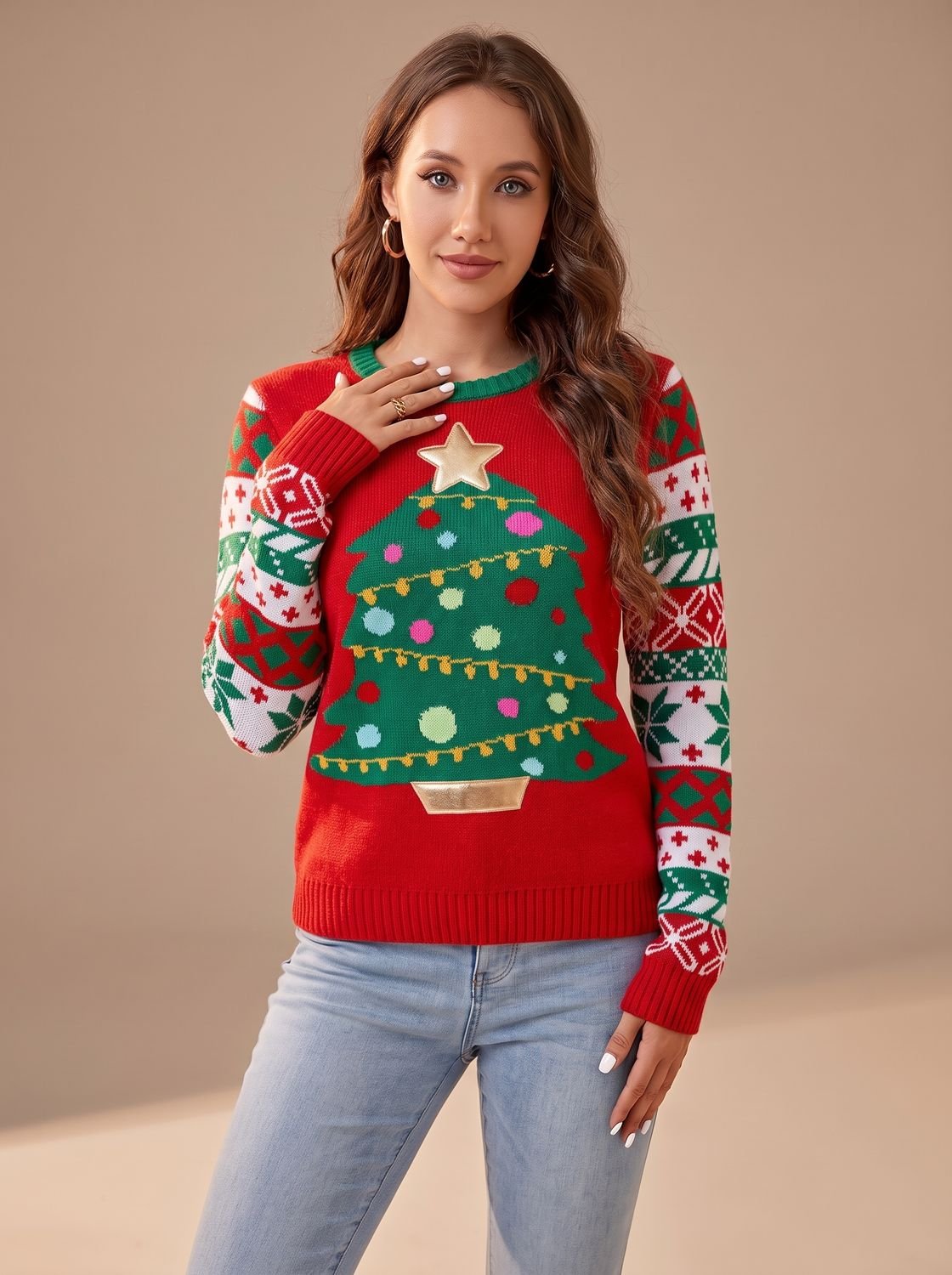 Johanna | Women's Knit Long Sleeve Christmas Sweater