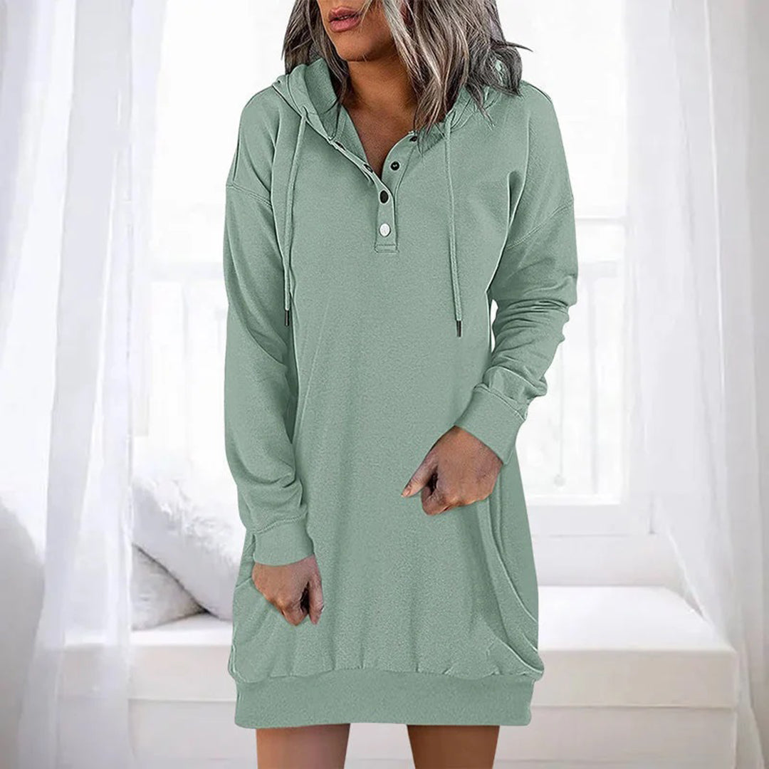 Josephine | Women's Hooded Long Sleeve Knit Sweater Dress