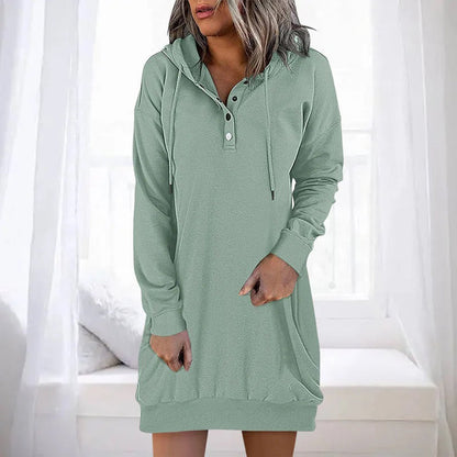 Josephine | Women's Hooded Long Sleeve Knit Sweater Dress