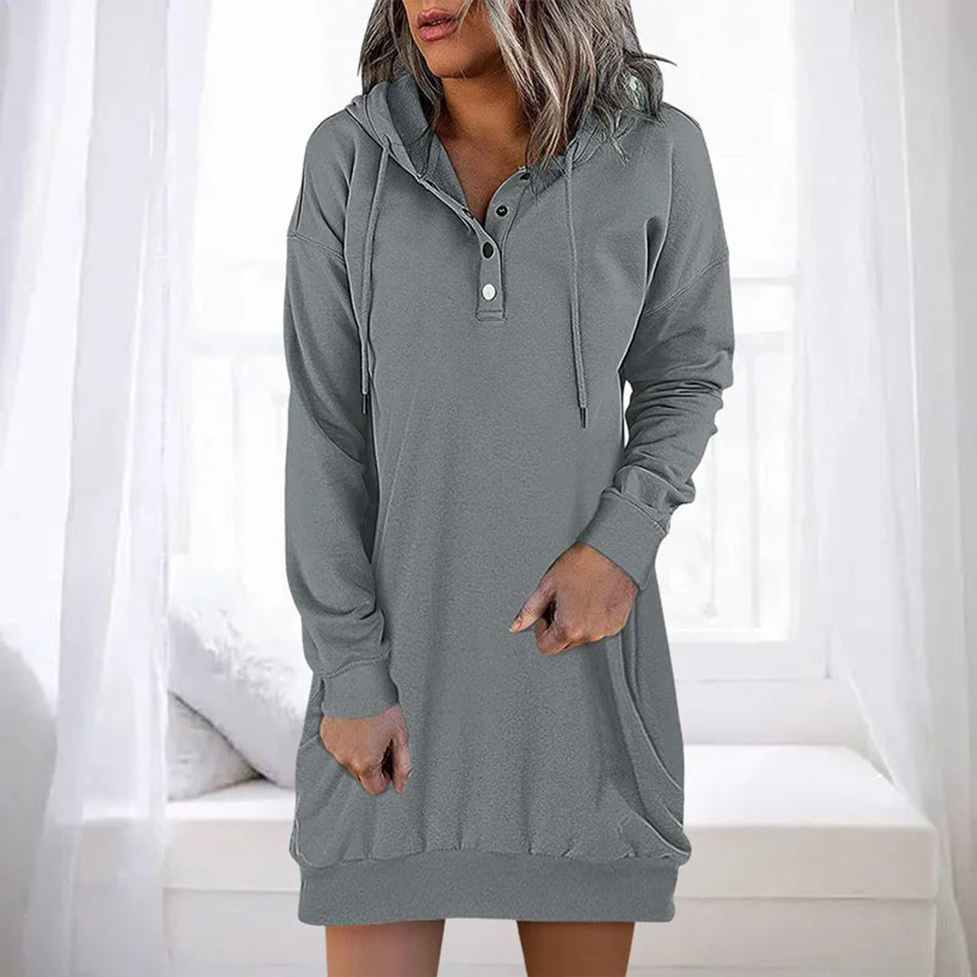 Josephine | Women's Hooded Long Sleeve Knit Sweater Dress