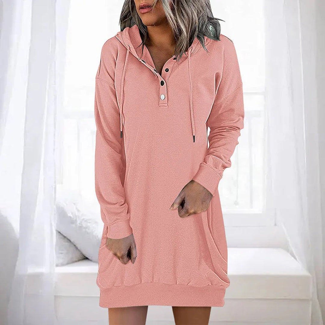 Josephine | Women's Hooded Long Sleeve Knit Sweater Dress