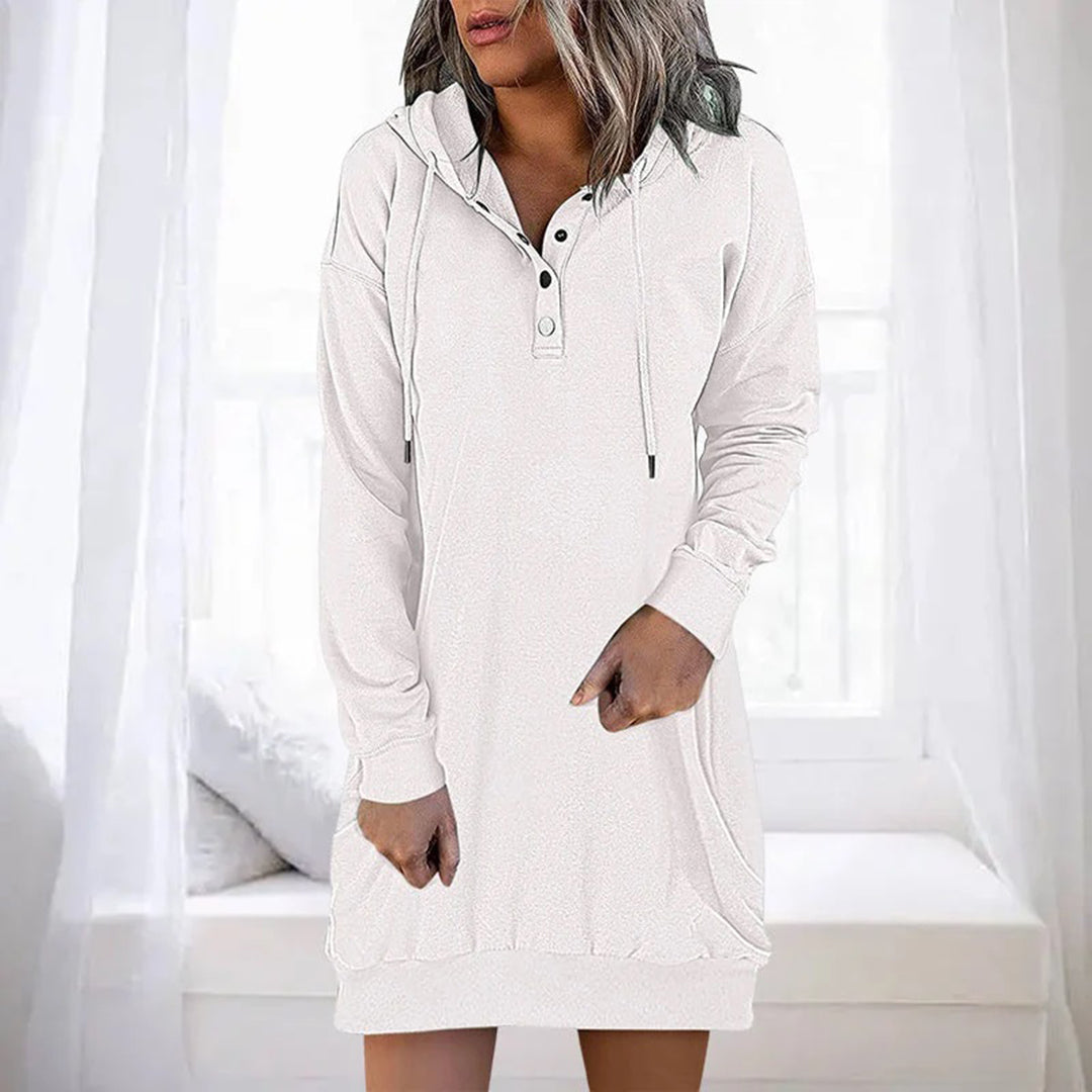 Josephine | Women's Hooded Long Sleeve Knit Sweater Dress