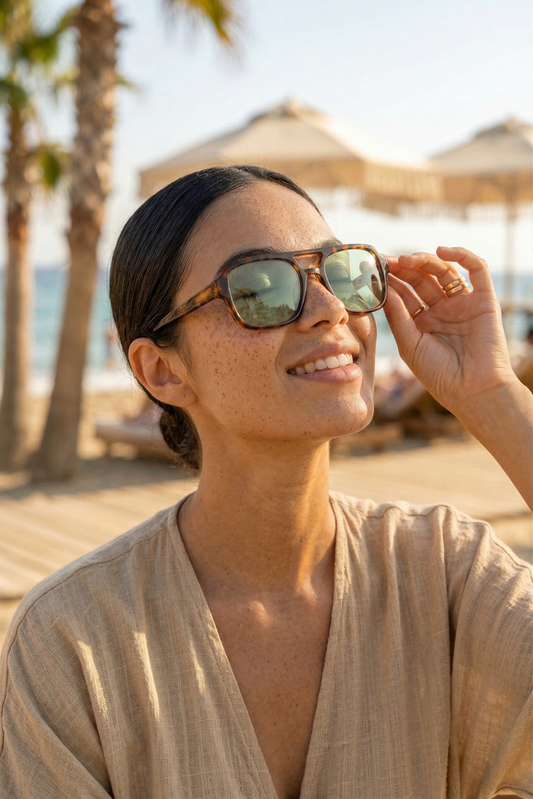 Vintage Oval Sunglasses With Tinted Lenses
