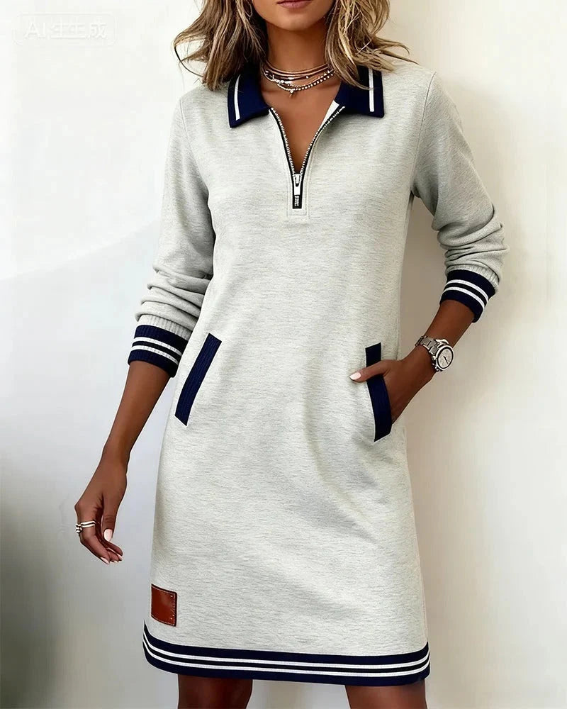 Lily | Women's Cotton Long Sleeve Sweater Dress