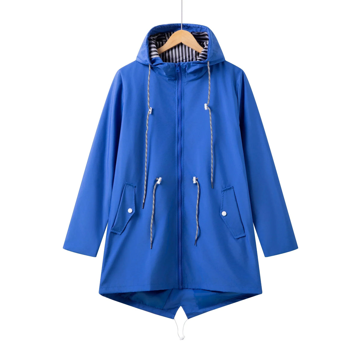 Linnea | Women's Hooded Zip-Front Drawstring Rain Jacket